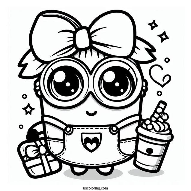 Cute Kawaii Themed Minion To Color