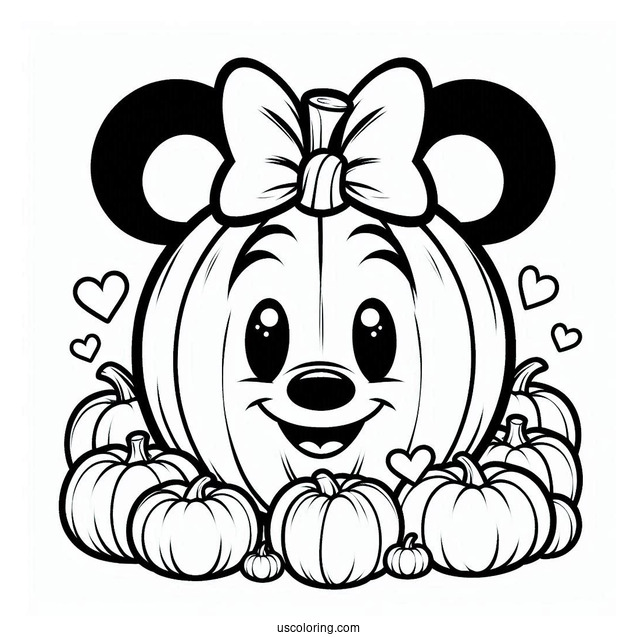 Pumpkin Coloring Page Mickey Mouse Themed Jack O Lantern To Color