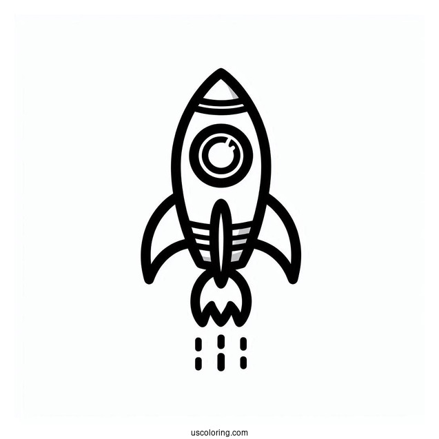 Easy Outline Of a Rocket To Color For Preschoolers
