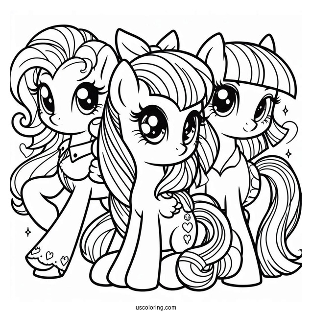 Equestria Girls Pinkie Pie, Twilight Sparkle, and Rainbow Dash