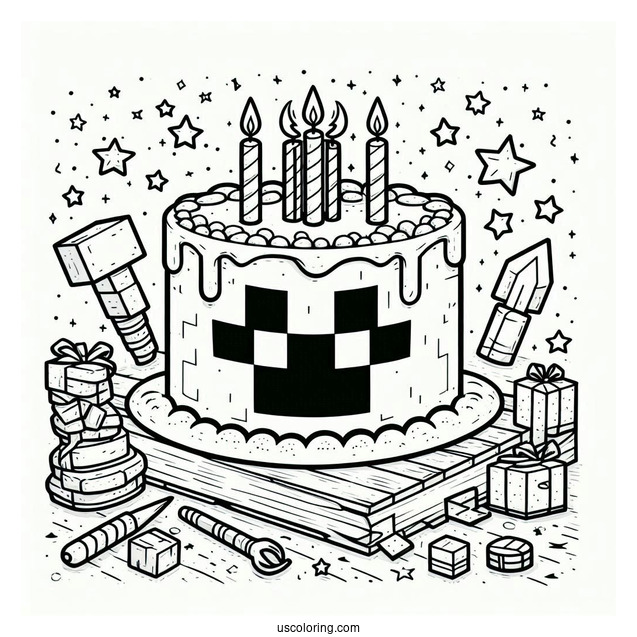 TNT Minecraft Birthday Cake