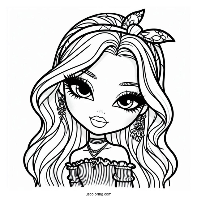 Cloe Bratz Doll Coloring Page For Kids