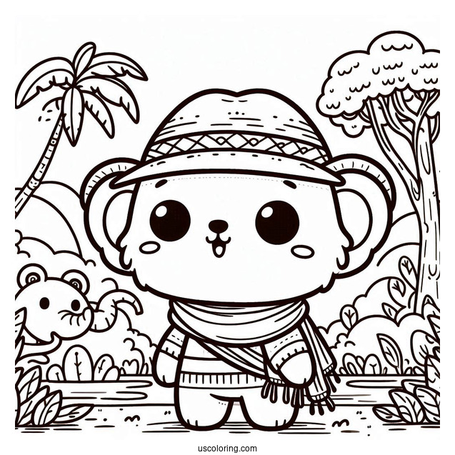 Jungle Book Coloring Page Of Kawaii Hathi Jr. For Preschoolers