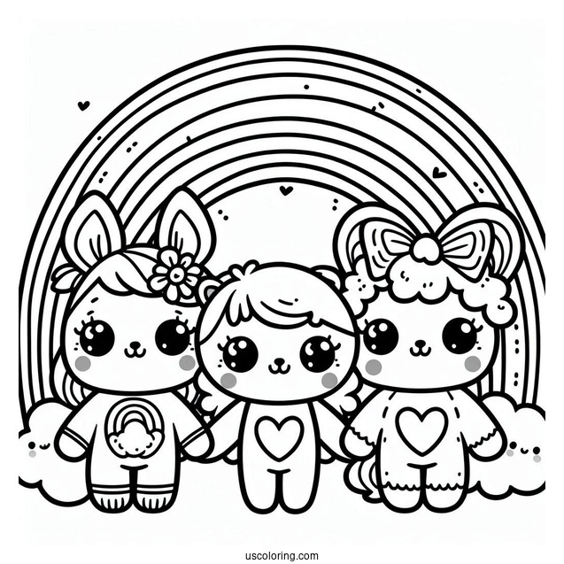 Rainbow Friends Coloring Page Blue, Green, and Red