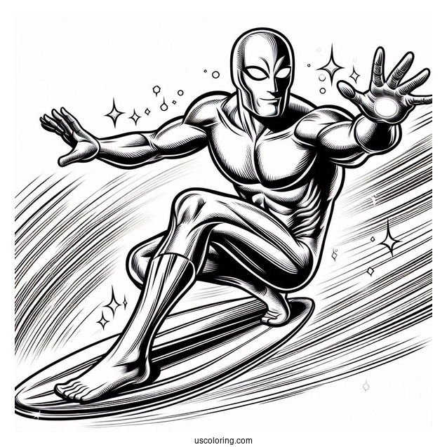 Coloring Page Of Silver Surfer
