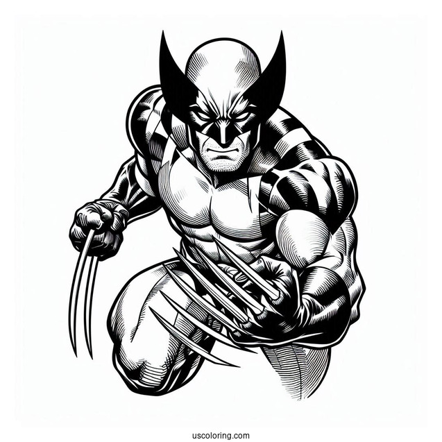 X-Men Wolverine Coloring In For Kids