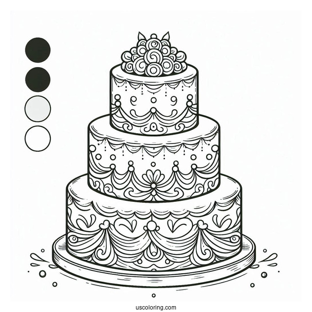 Simple Outline Of Tiered Wedding Cake