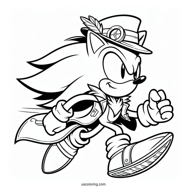 Coloring Page Of Sonic the Werehog For Kids