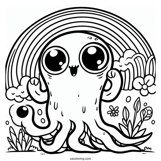 Creepy Rainbow Friends Coloring Page