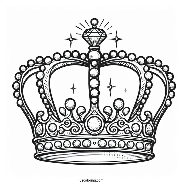 Tiara Crown With Diamonds Coloring In