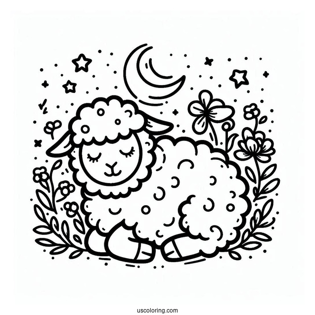 Simple Outline Of Sheep To Color