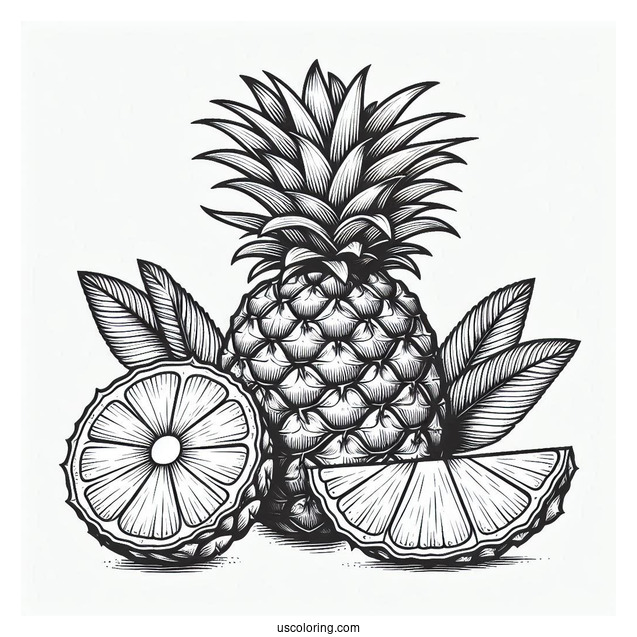 Sliced Pineapple Coloring Picture