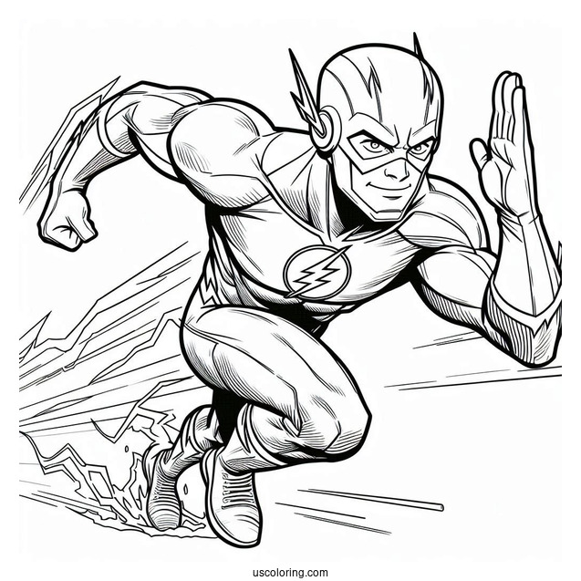 The Flash Running Coloring Page