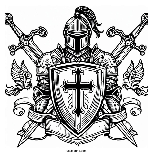 Outline Of Crusader Knight_s Shield