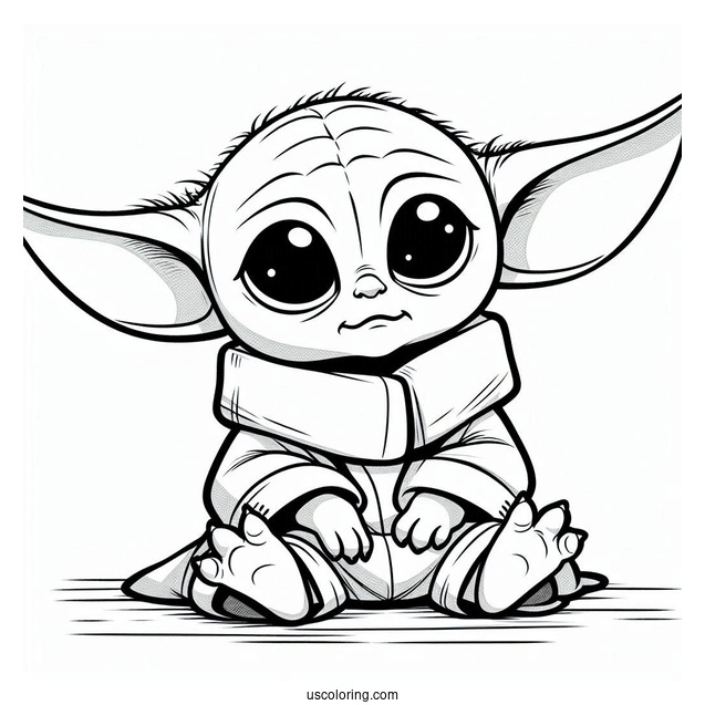 Cute Baby Yoda And Stich To Color