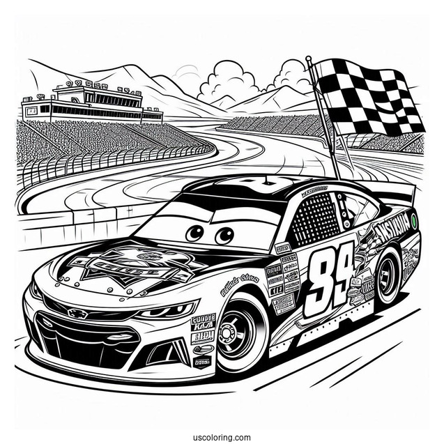 Pixar Cars Nascar Coloring Sheet