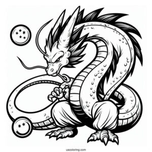 Shenron Dragon With Balls To Color