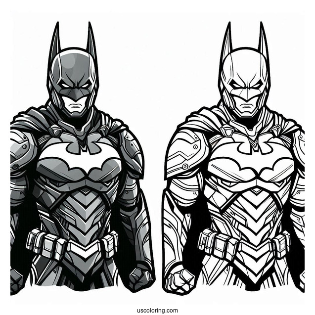 Coloring Sheet Of Batman In Armored Batsuit