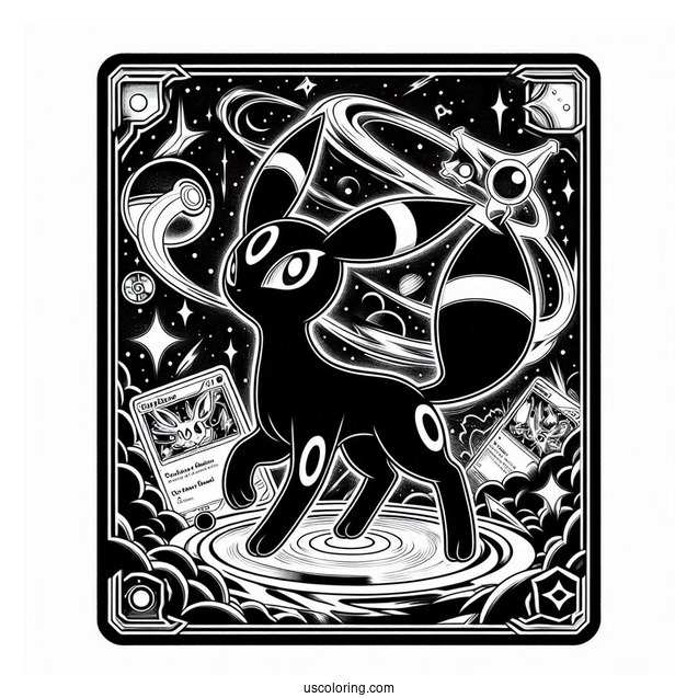 Umbreon VMax Dark Signal Pokemon Card Coloring Page