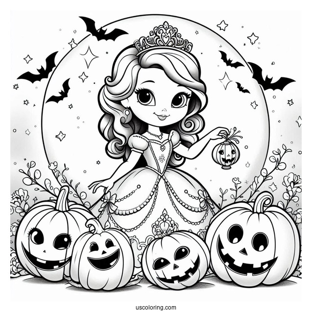Sofia The First Coloring Page Of Halloween Ball