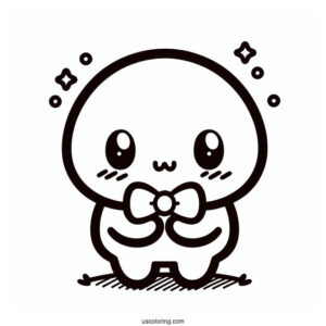 Cute Outline Of Shy Guy Coloring Page For Kids