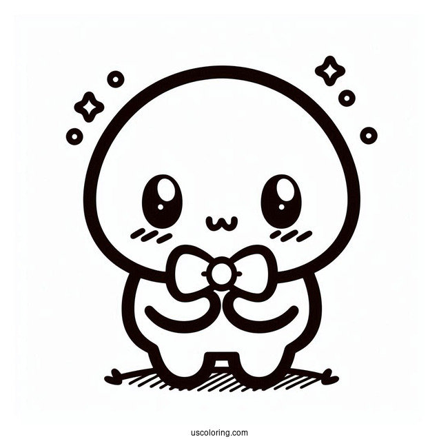 Cute Outline Of Shy Guy Coloring Page For Kids