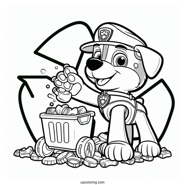 Recycling Rocky Character From Paw Patrol