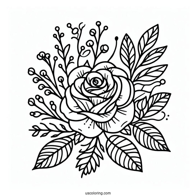 Simple Single Rose To Color