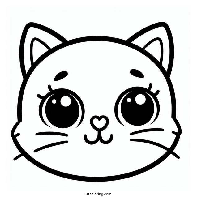 Simple To Color Drawing Of Pete The Cats Face