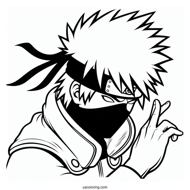 Hatake Kakashi Coloring Page Using Chidori For Kids