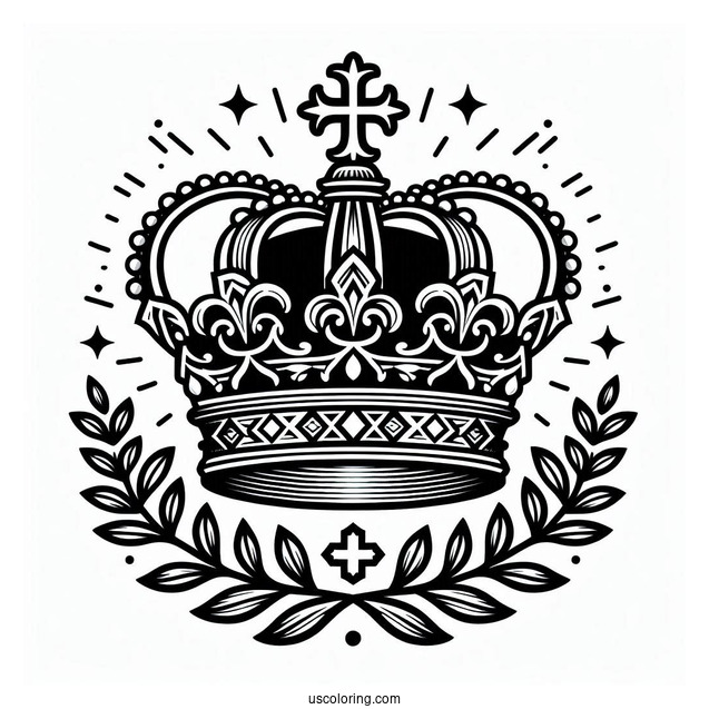 Oultine Of St Edward Heraldic Crown Coloring In