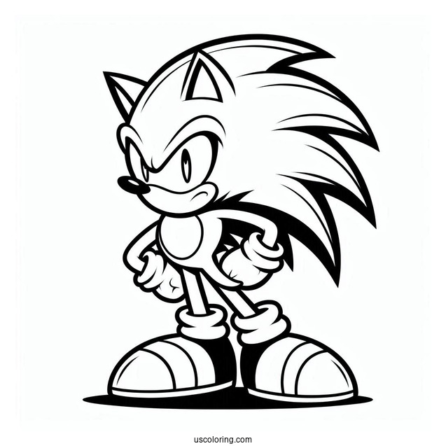 Coloring Page Of Sonic the Werehog For Kids
