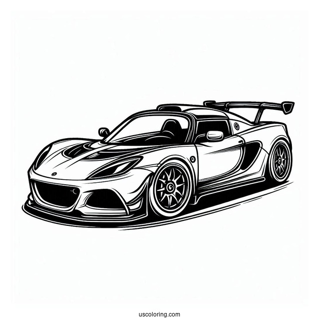 Lotus Race Car To Color For Kids