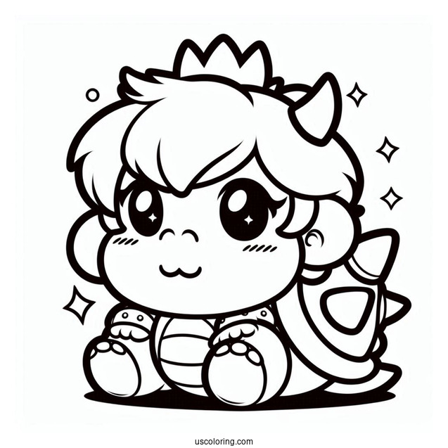 Baby Paper Bowser To Color