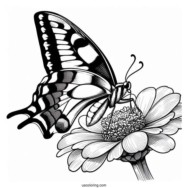 Swallowtail Butterfly Resting On Flower