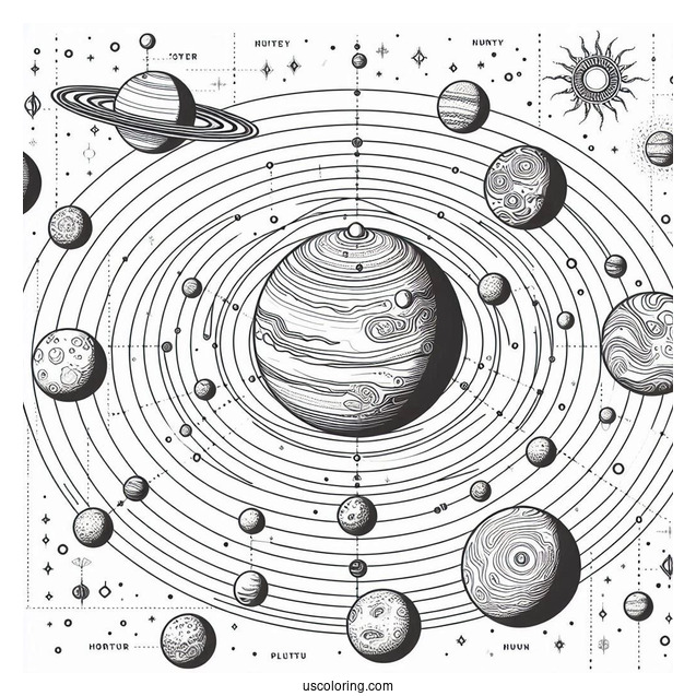 Solar System Map Including Pluto To Color
