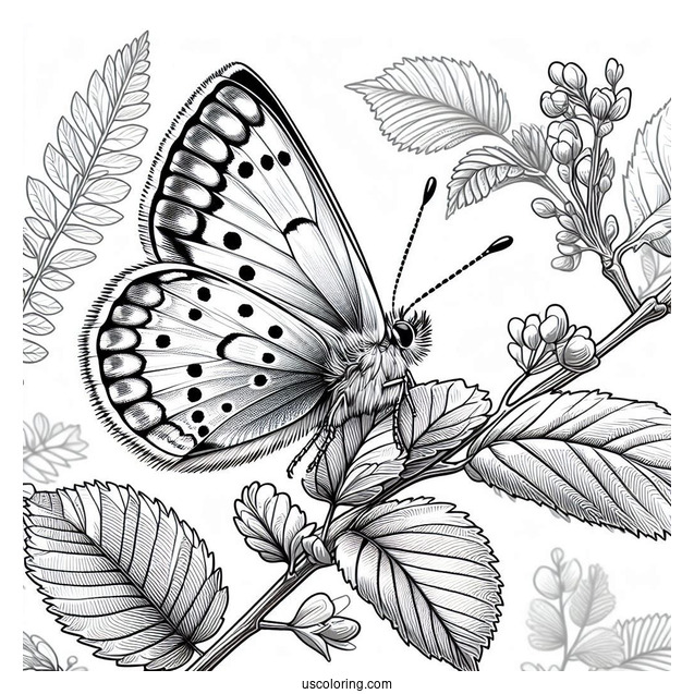 Realistic Butterfly Perched On A Leaf In Spring