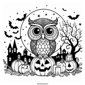 Spooky Looking Owl During Halloween