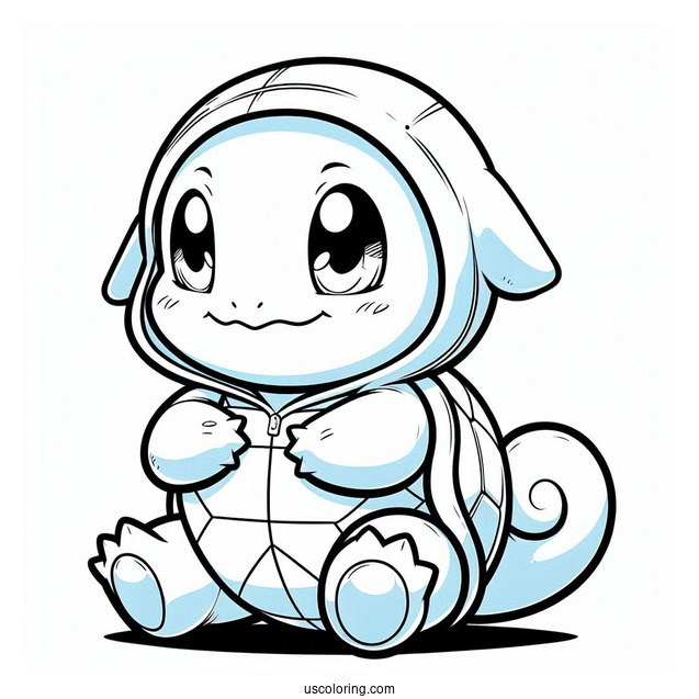 Baby Squirtle Coloring Page In Blastoise Costume