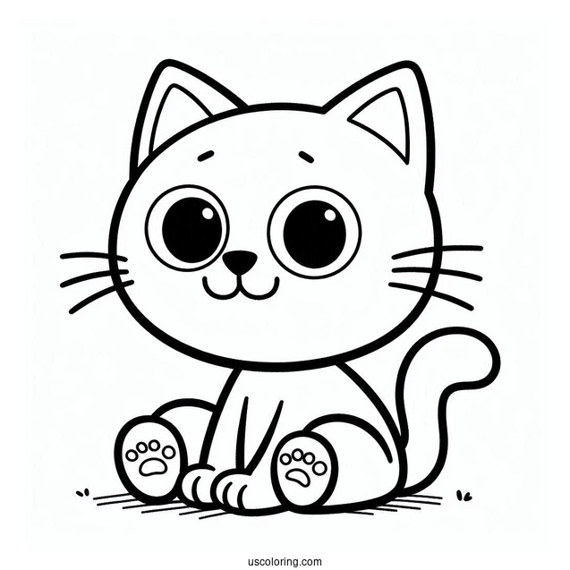 Easy Pete The Cat Coloring Page For Preschoolers