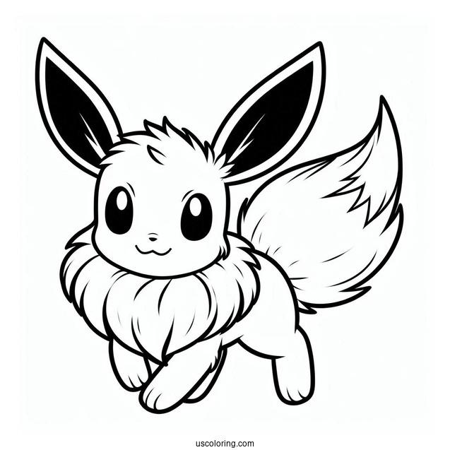 Easy Outline Of Eevee Coloring Sheet