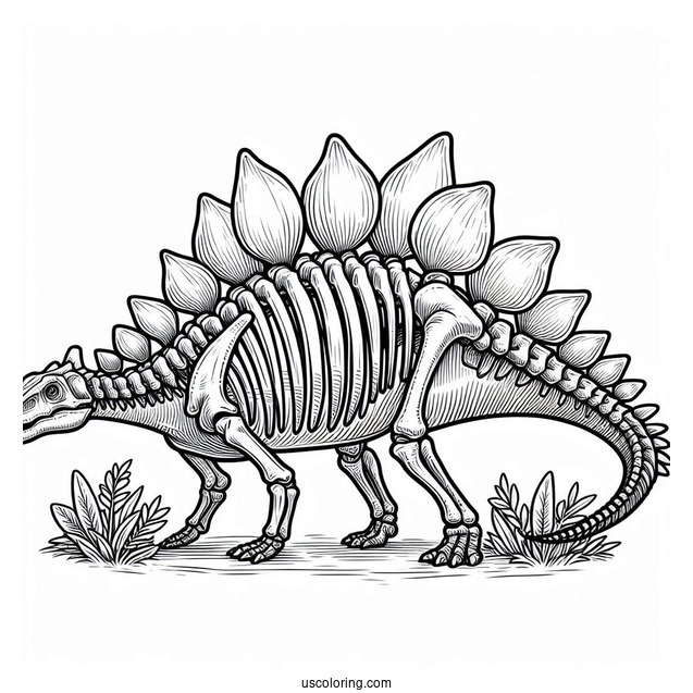 Stegosaurus Coloring Page Skeleton