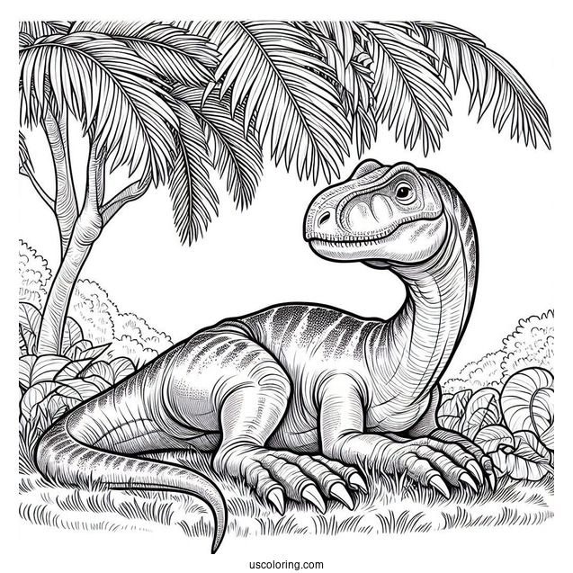 Therizinosaurus Resting On The Grass