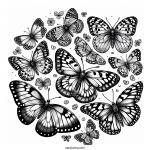 Top View Of An Assortment Of Butterflies