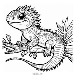 Easy Dragon Lizard Coloring Page