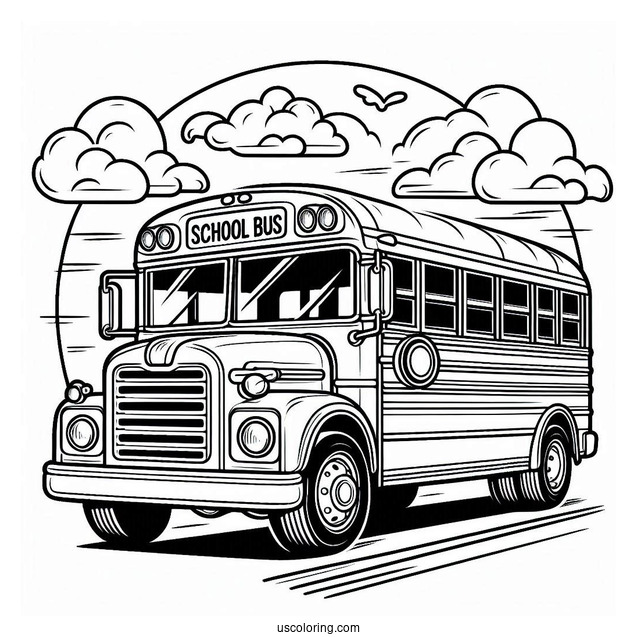 Traditional School Bus Coloring Sheet