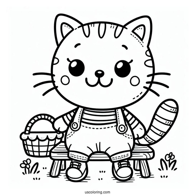 Easy Pete The Cat Coloring Picture