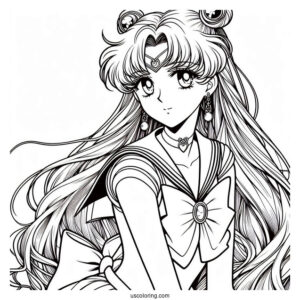 Sailor Jupiter Iconic Pose Coloring In