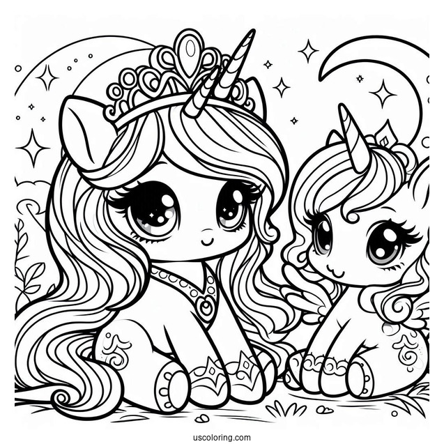 Cute Baby Princess Luna Coloring Page For Preschoolers