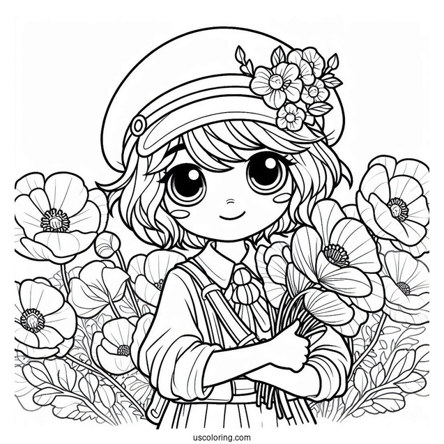 Poppy Playtime Coloring Page Of Player Wearing Grabpack